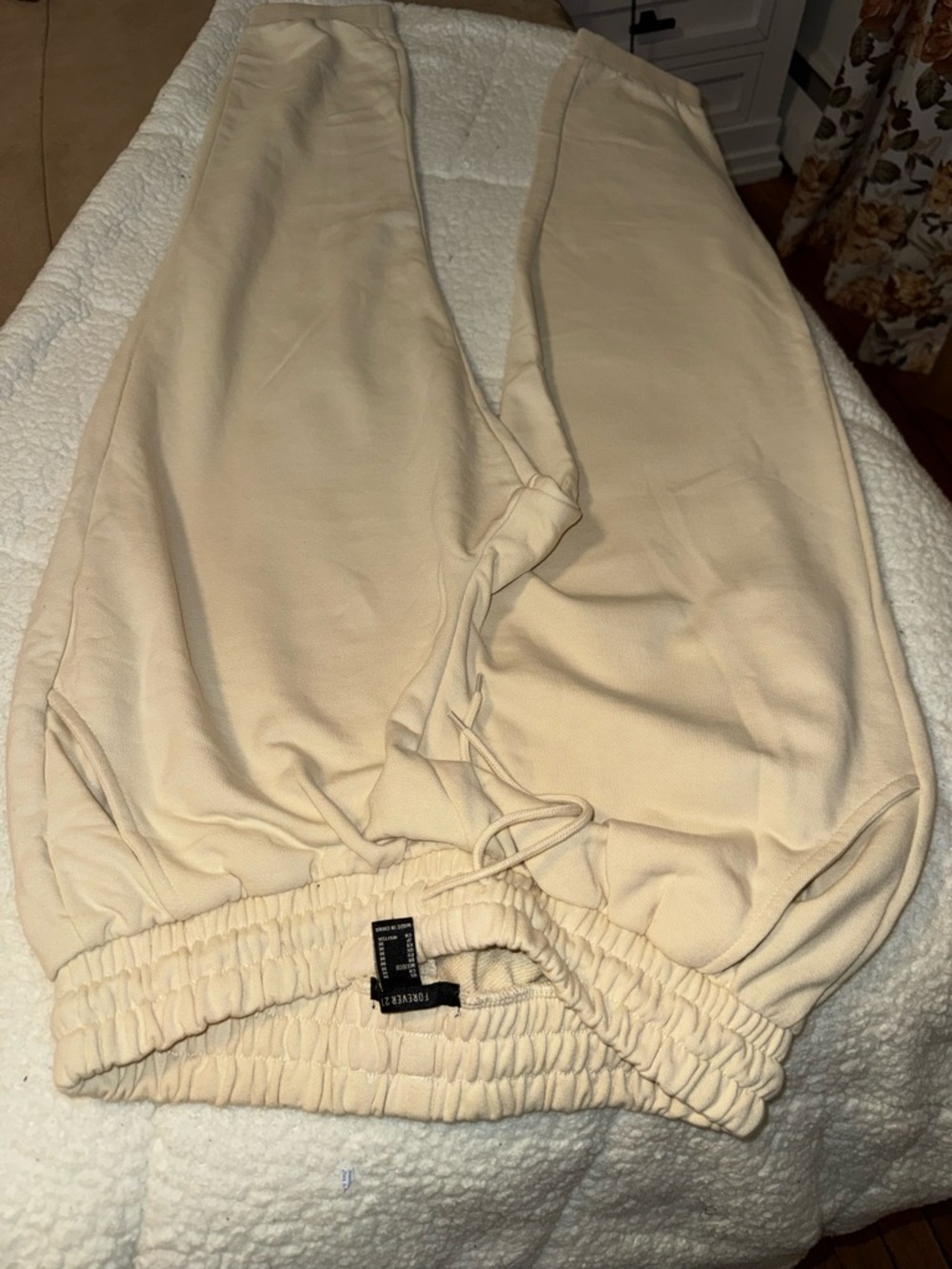 Forever 21 Beige Drawstring Jogger Pants